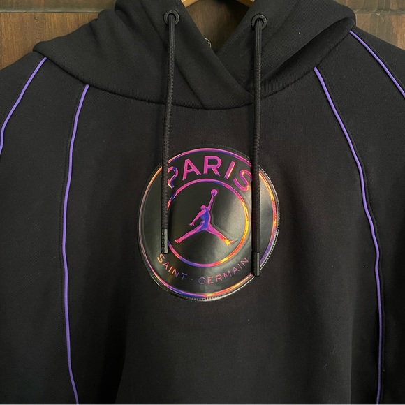 JORDAN Paris Saint Germain PSG Black Hoodie - Picture 2 of 7